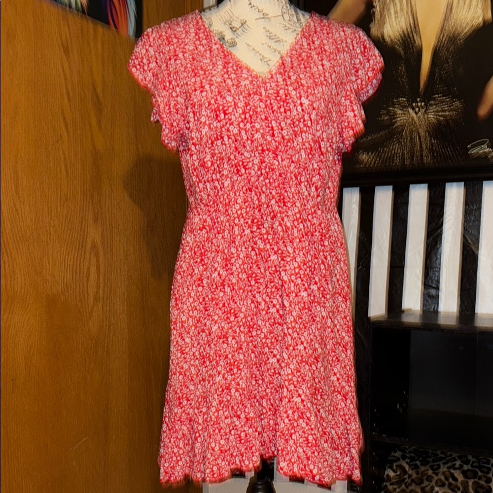 Floral Red Dress 💋🌹♥️❣️🍓🍒💄🍎🍉👠🆘